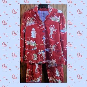 Nick & Nora 2-piece sock monkey pajama size M